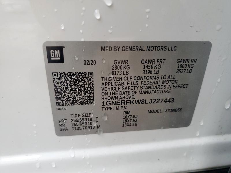 2020 CHEVROLET TRAVERSE L - 1GNERFKW8LJ227443