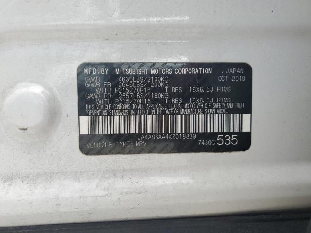 2019 MITSUBISHI ECLIPSE CR JA4AS3AA4KZ018839
