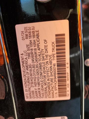 2024 HONDA RIDGELINE 5FPYK3F84RB000746