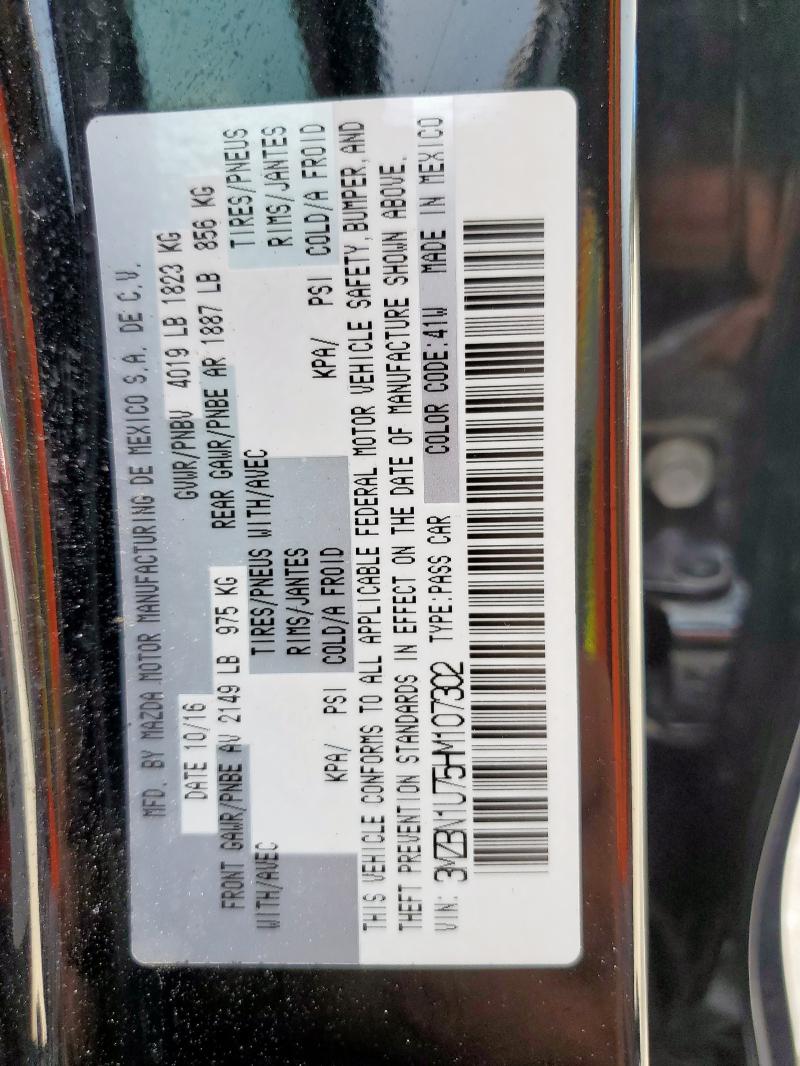 2017 MAZDA 3 SPORT 3MZBN1U75HM107302