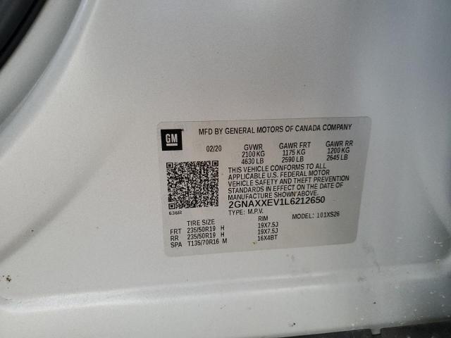2020 CHEVROLET EQUINOX PR 2GNAXXEV1L6212650