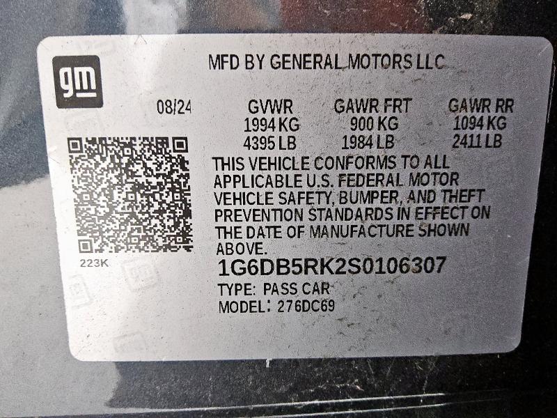2025 CADILLAC CT4 PREMIU 1G6DB5RK2S0106307