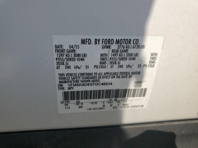 2015 FORD EXPLORER X 1FM5K8D8XFGC48234