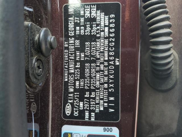 2012 KIA SORENTO EX - 5XYKUDA68CG266839
