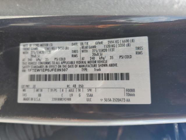 2018 FORD F150 SUPERCREW 1FTEW1EP0JFE09307