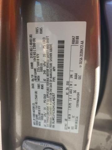 2019 LINCOLN MKC 5LMCJ1C92KUL46257