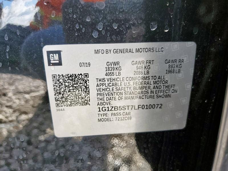 2020 CHEVROLET MALIBU LS 1G1ZB5ST7LF010072