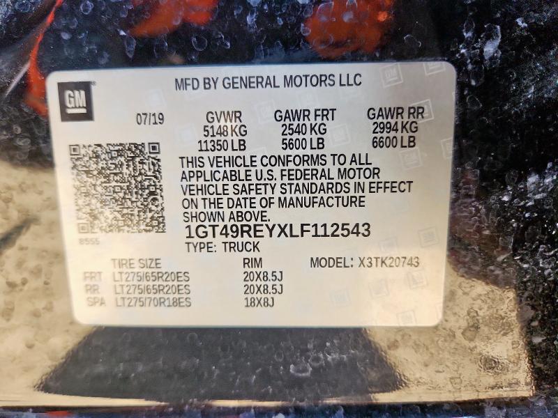 2020 GMC SIERRA K25 - 1GT49REYXLF112543