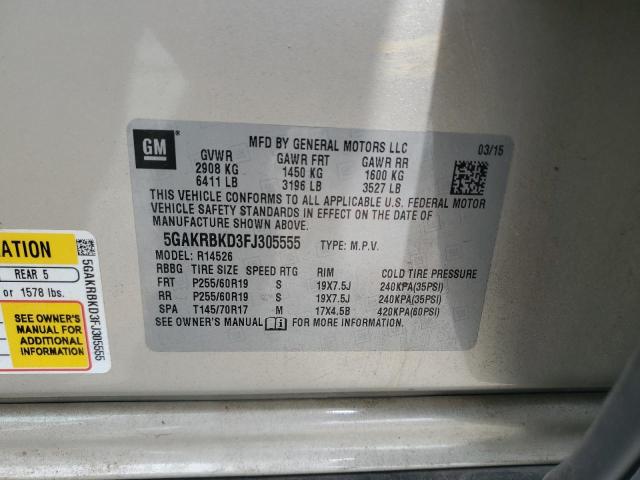 2015 BUICK ENCLAVE 5GAKRBKD3FJ305555