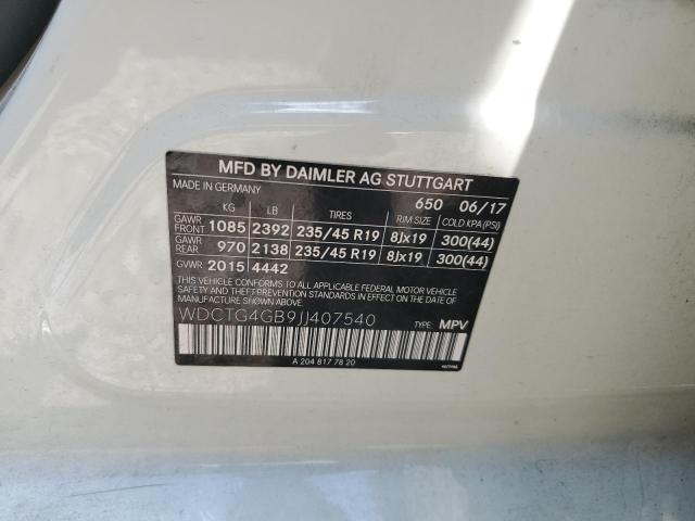 2018 MERCEDES-BENZ GLA 250 4MATIC WDCTG4GB9JJ407540