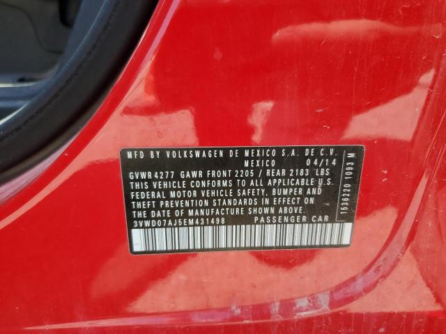 2014 VOLKSWAGEN JETTA SE - 3VWD07AJ5EM431498