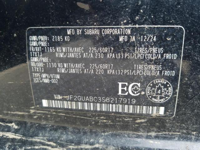 2025 SUBARU CROSSTREK JF2GUABC3S8217919