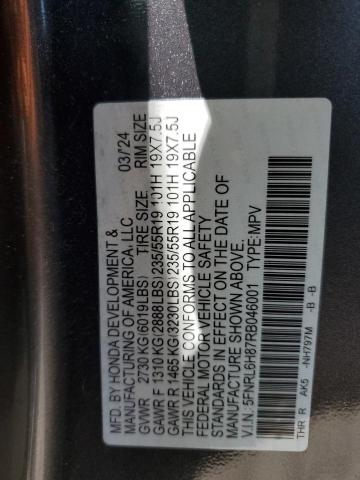 2024 HONDA ODYSSEY TO 5FNRL6H87RB046001
