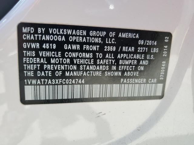 2015 VOLKSWAGEN PASSAT S - 1VWAT7A3XFC024744