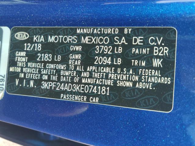 2019 KIA FORTE FE - 3KPF24AD3KE074181