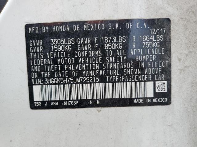 2018 HONDA FIT SPORT 3HGGK5H75JM729215