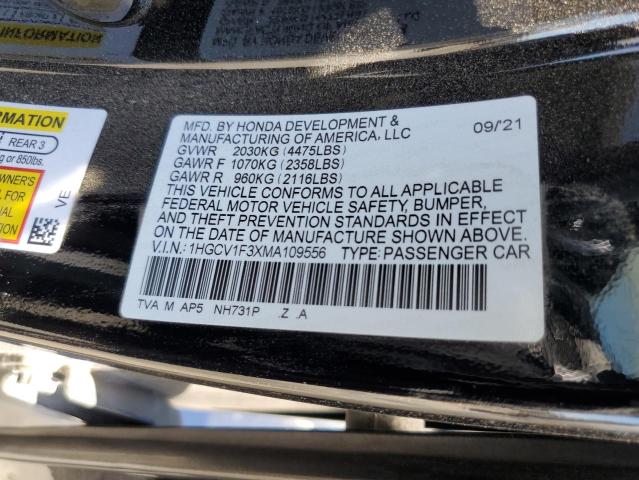 2021 HONDA ACCORD SPO 1HGCV1F3XMA109556