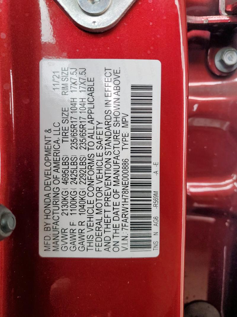 2022 HONDA CR-V SE 7FARW1H78NE000886