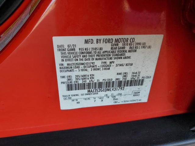 2021 FORD ECOSPORT S MAJ3S2GE0MC431792