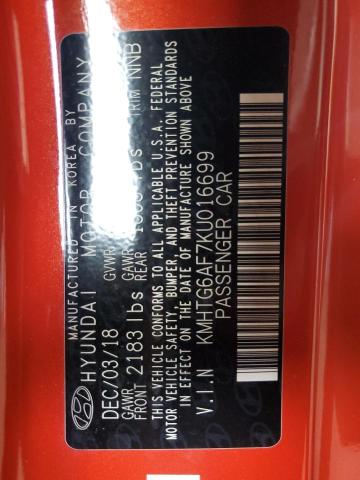 2019 HYUNDAI VELOSTER B KMHTG6AF7KU016699