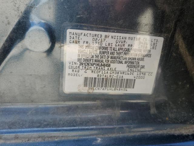 2017 NISSAN VERSA S - 3N1CN7AP1HL848456
