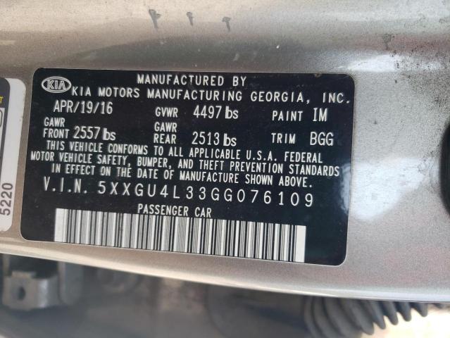 2016 KIA OPTIMA EX 5XXGU4L33GG076109