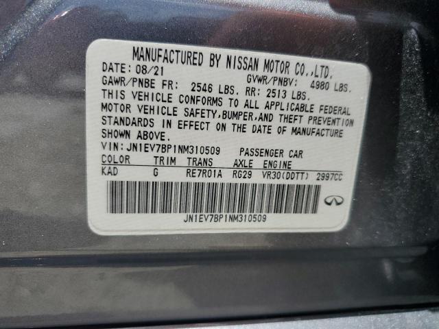 2022 INFINITI Q50 LUXE JN1EV7BP1NM310509