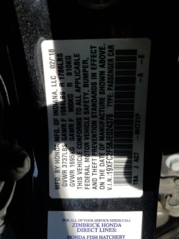 2018 HONDA CIVIC LX 19XFC2F58JE024376