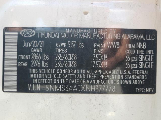 2022 HYUNDAI SANTA FE S - 5NMS34AJXNH377778