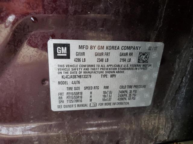 2017 BUICK ENCORE PRE KL4CJASB7HB133279