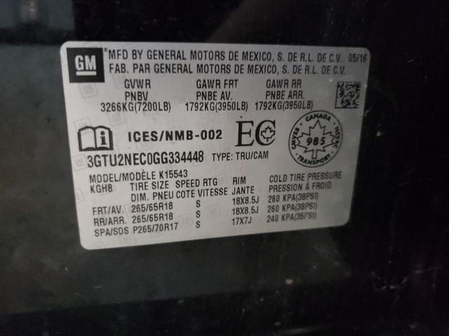 2016 GMC SIERRA K15 3GTU2NEC0GG334448