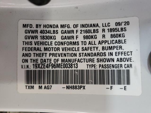 2021 HONDA INSIGHT TO 19XZE4F96ME003813