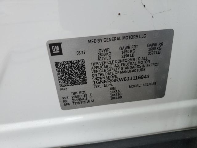 2018 CHEVROLET TRAVERSE L - 1GNERGKW6JJ116943