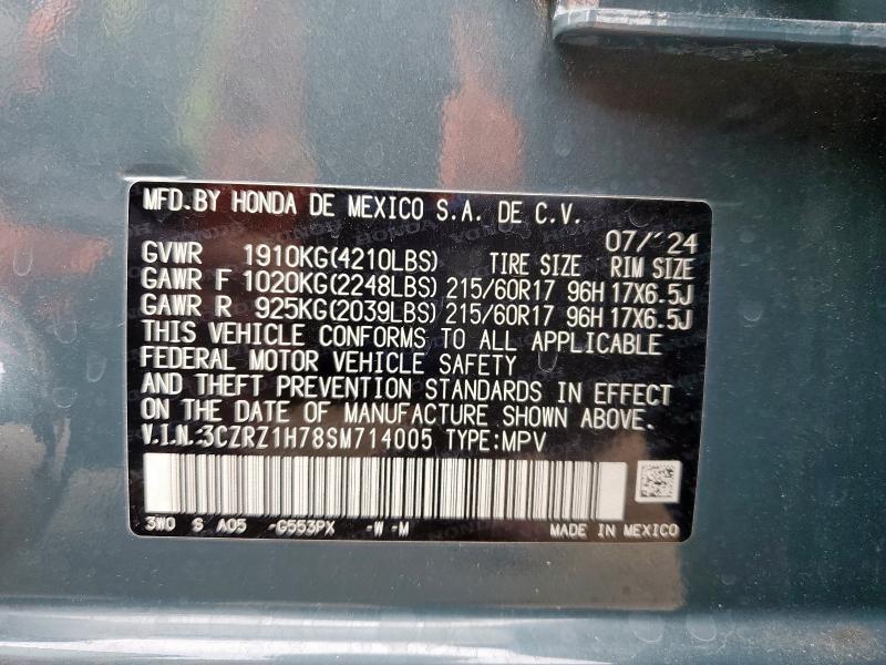 2025 HONDA HR-V EXL 3CZRZ1H78SM714005