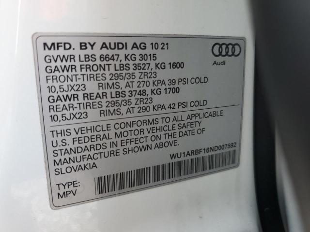 2022 AUDI RS Q8 WU1ARBF16ND007592
