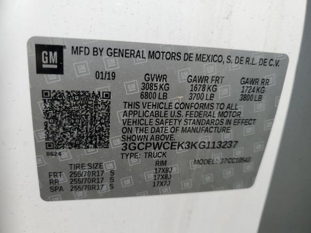 2019 CHEVROLET SILVERADO - 3GCPWCEK3KG113237
