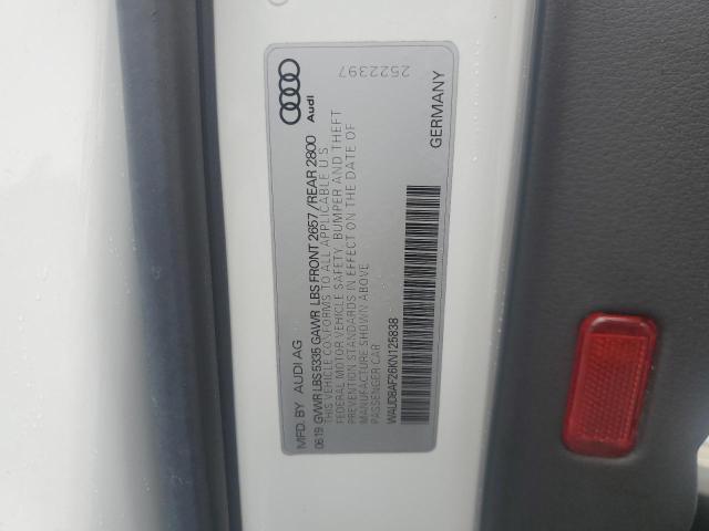 2019 AUDI A6 PREMIUM WAUD8AF26KN125838