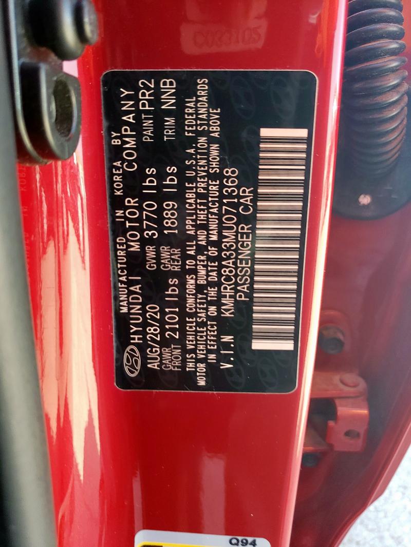 2021 HYUNDAI VENUE SEL KMHRC8A33MU071368