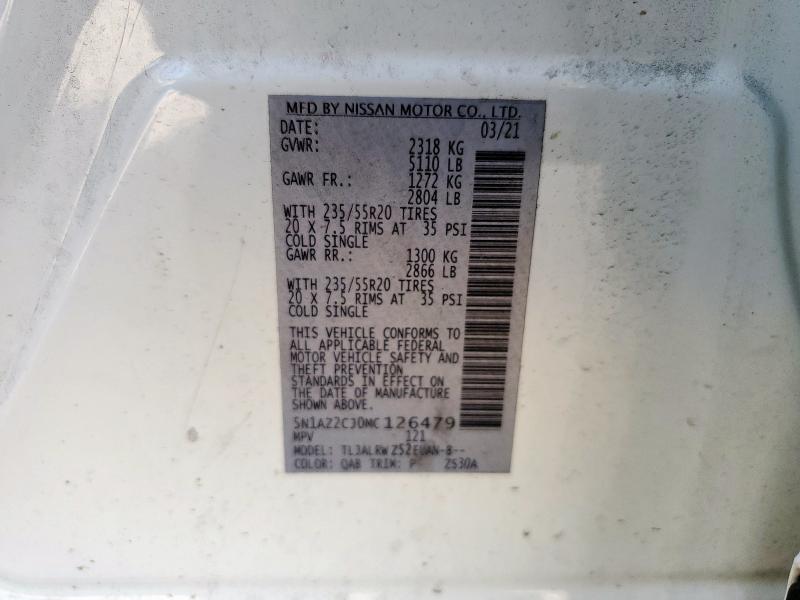 2021 NISSAN MURANO SL 5N1AZ2CJ0MC126479