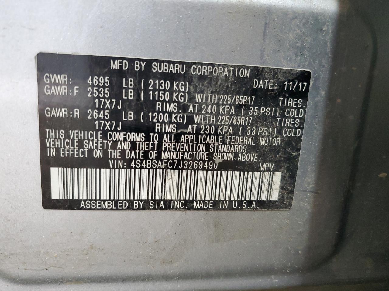 SUBARU OUTBACK 2.5I PREMIUM