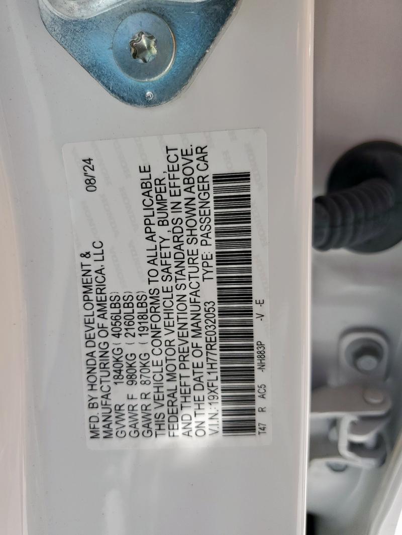 2024 HONDA CIVIC EXL 19XFL1H77RE032053
