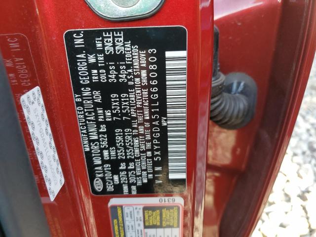 2020 KIA SORENTO S 5XYPGDA51LG660803