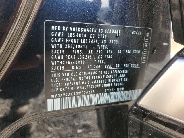 2016 VOLKSWAGEN TIGUAN S - WVGAV7AX9GW026285