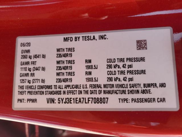 2020 TESLA MODEL 3 - 5YJ3E1EA7LF708807