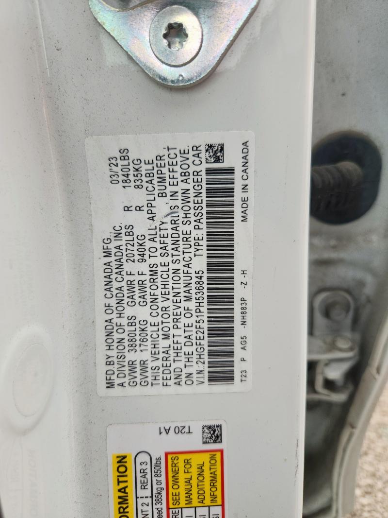 2023 HONDA CIVIC SPOR 2HGFE2F51PH536845