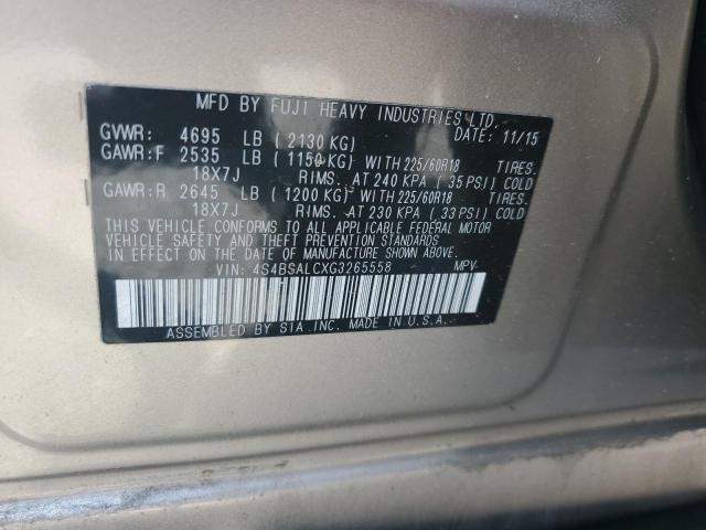2016 SUBARU OUTBACK 2. 4S4BSALCXG3265558