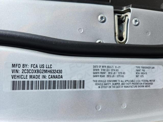 2021 DODGE CHARGER SX 2C3CDXBG2MH632430