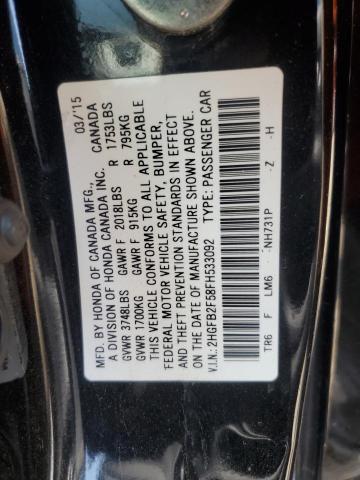 2015 HONDA CIVIC LX 2HGFB2F58FH533092