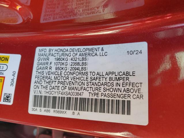 2025 HONDA ACCORD SE 1HGCY1F4XSA003847