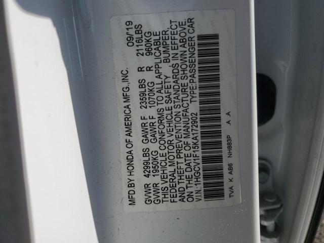 2019 HONDA ACCORD LX 1HGCV1F15KA172902